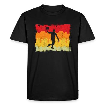 Basketball Retro - Men's Premium Organic T-Shirt - black - Front - Nico (187cm)