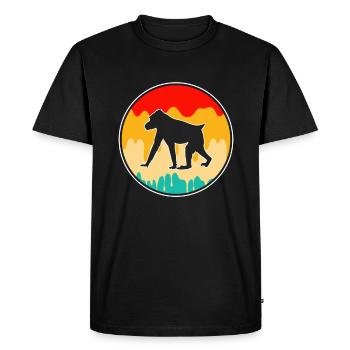 Singe Rétro - T-shirt Premium bio Homme - noir - Devant - Nico (187cm)