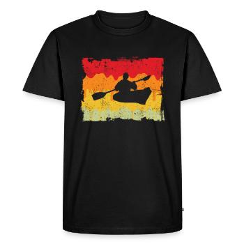 Canoe Retro - Men's Premium Organic T-Shirt - black - Front - Nico (187cm)