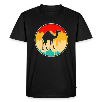 Dromadaire rétro - T-shirt Premium bio Homme - noir - Devant - Nico (187cm)