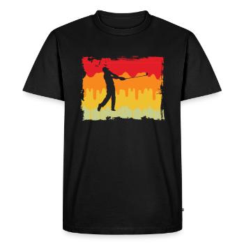 Golf Rétro - T-shirt Premium bio Homme - noir - Devant - Nico (187cm)