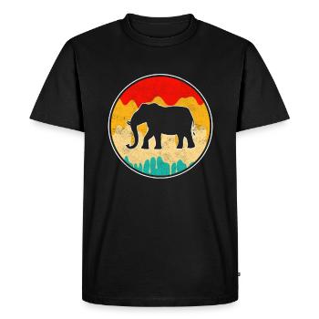 Elephant Retro - Men's Premium Organic T-Shirt - black - Front - Nico (187cm)