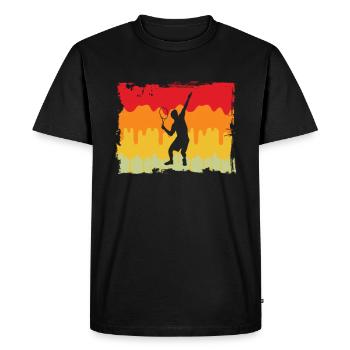 Tennis Rétro - T-shirt Premium bio Homme - noir - Devant - Nico (187cm)