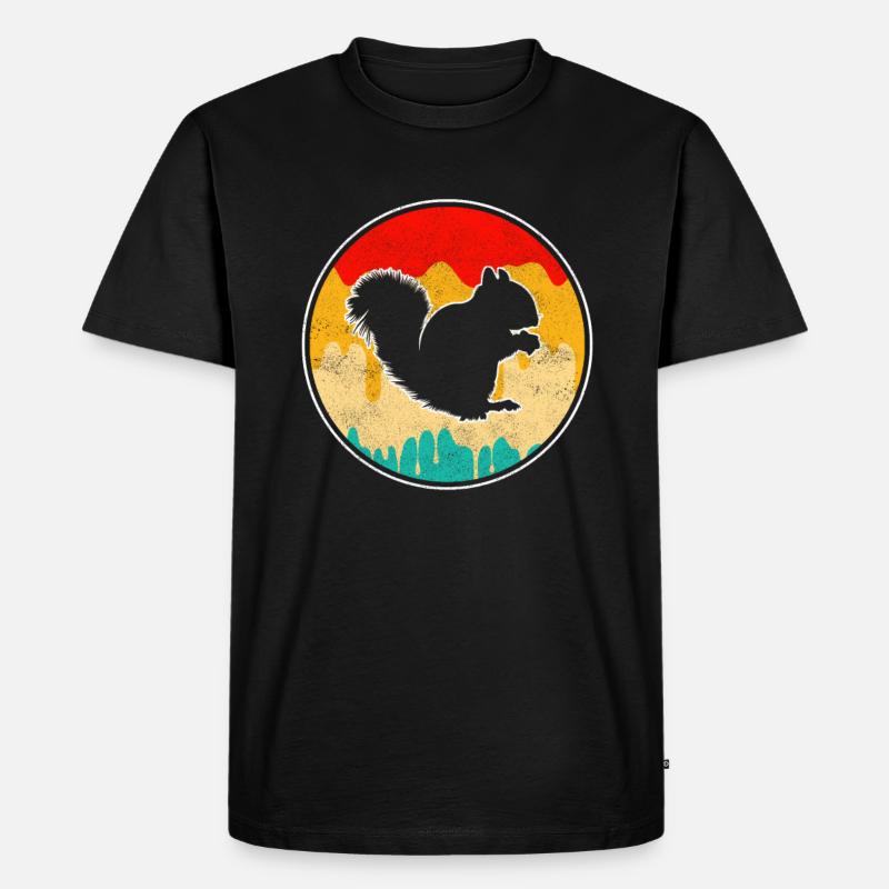 Eichhörnchen Retro - Männer Premium Bio T-Shirt - Schwarz