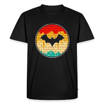 Chauve-souris rétro - T-shirt Premium bio Homme - noir - Devant - Nico (187cm)