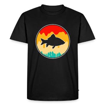 Fish Retro - Men's Premium Organic T-Shirt - black - Front - Nico (187cm)
