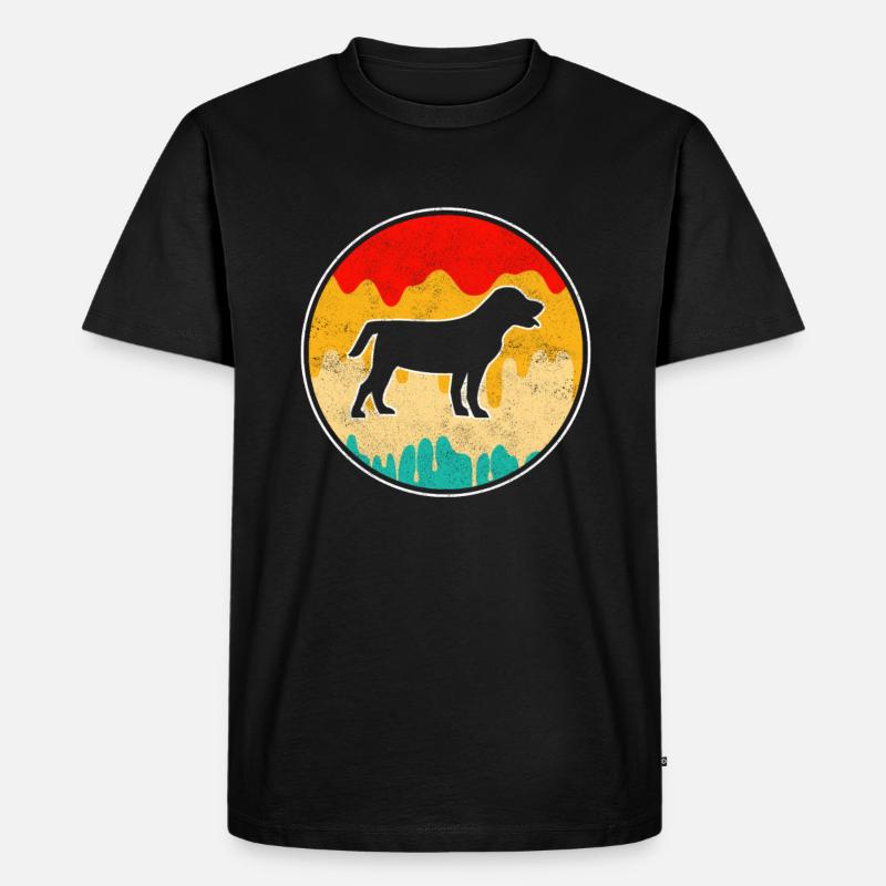 Hund Retro - Männer Premium Bio T-Shirt - Schwarz