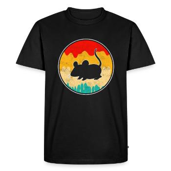 Souris Rétro - T-shirt Premium bio Homme - noir - Devant - Nico (187cm)