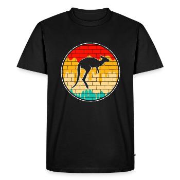 Kangourou Rétro - T-shirt Premium bio Homme - noir - Devant - Nico (187cm)
