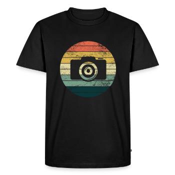 Photographe Retro Camera Vintage Photography - T-shirt Premium bio Homme - noir - Devant - Nico (187cm)