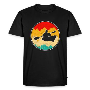 Canoe Kayak Retro - Men's Premium Organic T-Shirt - black - Front - Nico (187cm)