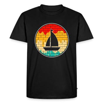 Sailing Retro - Men's Premium Organic T-Shirt - black - Front - Nico (187cm)