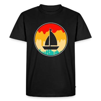 Sailing Retro - Men's Premium Organic T-Shirt - black - Front - Nico (187cm)