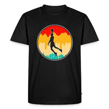 Basketball Retro - Men's Premium Organic T-Shirt - black - Front - Nico (187cm)