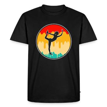 Yoga Méditation Rétro - T-shirt Premium bio Homme - noir - Devant - Nico (187cm)