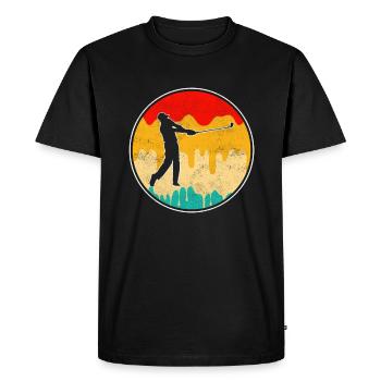Golf Rétro - T-shirt Premium bio Homme - noir - Devant - Nico (187cm)