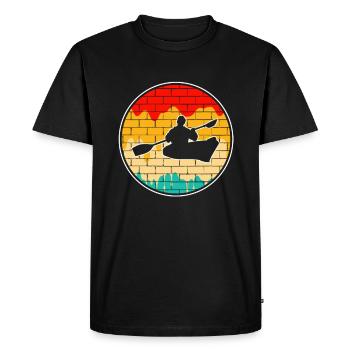 Retro Canoe - Men's Premium Organic T-Shirt - black - Front - Nico (187cm)