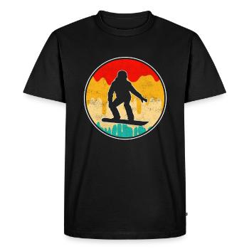 Retro Snowboarding - Men's Premium Organic T-Shirt - black - Front - Nico (187cm)