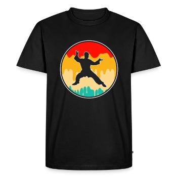 Karate Retro - Men's Premium Organic T-Shirt - black - Front - Nico (187cm)