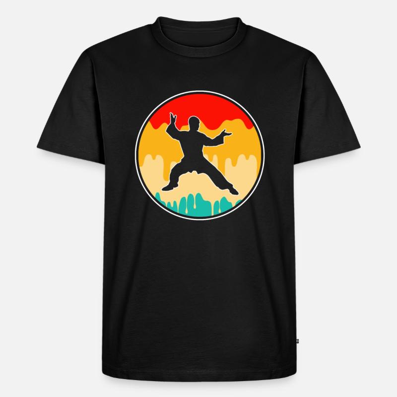 Karate Retro - Männer Premium Bio T-Shirt - Schwarz