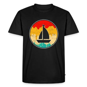 Sailing Retro - Men's Premium Organic T-Shirt - black - Front - Nico (187cm)