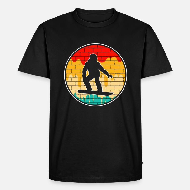 Snowboarding Retro - Männer Premium Bio T-Shirt - Schwarz