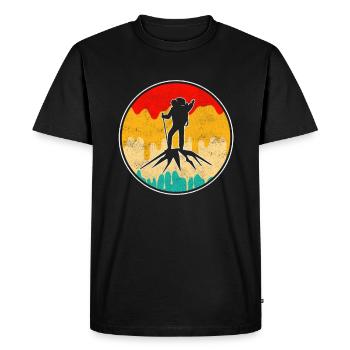 Mountaineering Retro - Men's Premium Organic T-Shirt - black - Front - Nico (187cm)