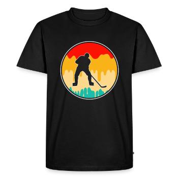 Hockey sur glace rétro - T-shirt Premium bio Homme - noir - Devant - Nico (187cm)