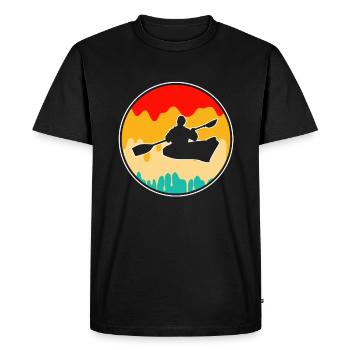 Retro Canoe - Men's Premium Organic T-Shirt - black - Front - Nico (187cm)