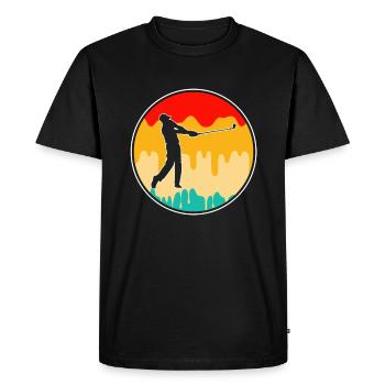 Golf Rétro - T-shirt Premium bio Homme - noir - Devant - Nico (187cm)