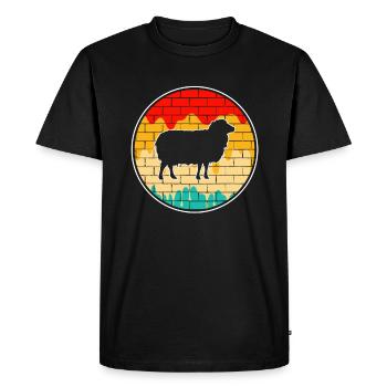 Mouton Rétro - T-shirt Premium bio Homme - noir - Devant - Nico (187cm)