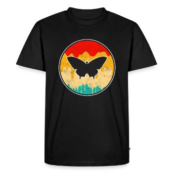 Papillon Rétro - T-shirt Premium bio Homme - noir - Devant - Nico (187cm)
