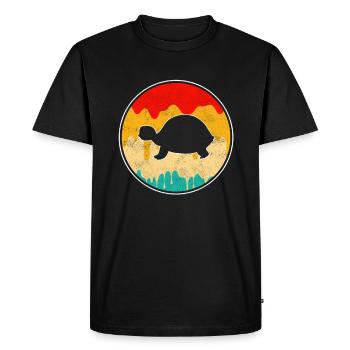 Turtle Retro - Men's Premium Organic T-Shirt - black - Front - Nico (187cm)