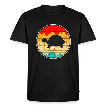 Turtle Retro - Men's Premium Organic T-Shirt - black - Front - Nico (187cm)