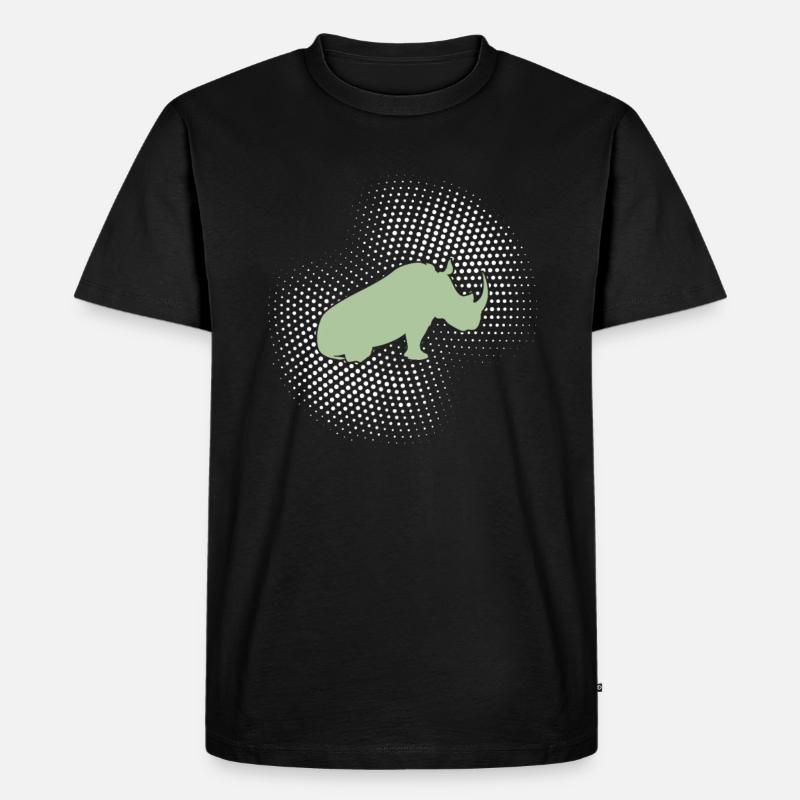 Nashorn - Männer Premium Bio T-Shirt - Schwarz