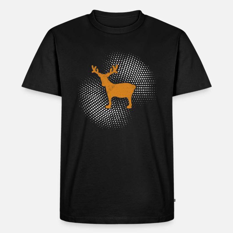 Elch - Männer Premium Bio T-Shirt - Schwarz