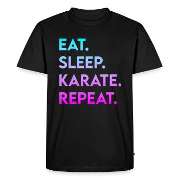 manger du karaté du sommeil répéter - T-shirt Premium bio Homme - noir - Devant - Nico (187cm)