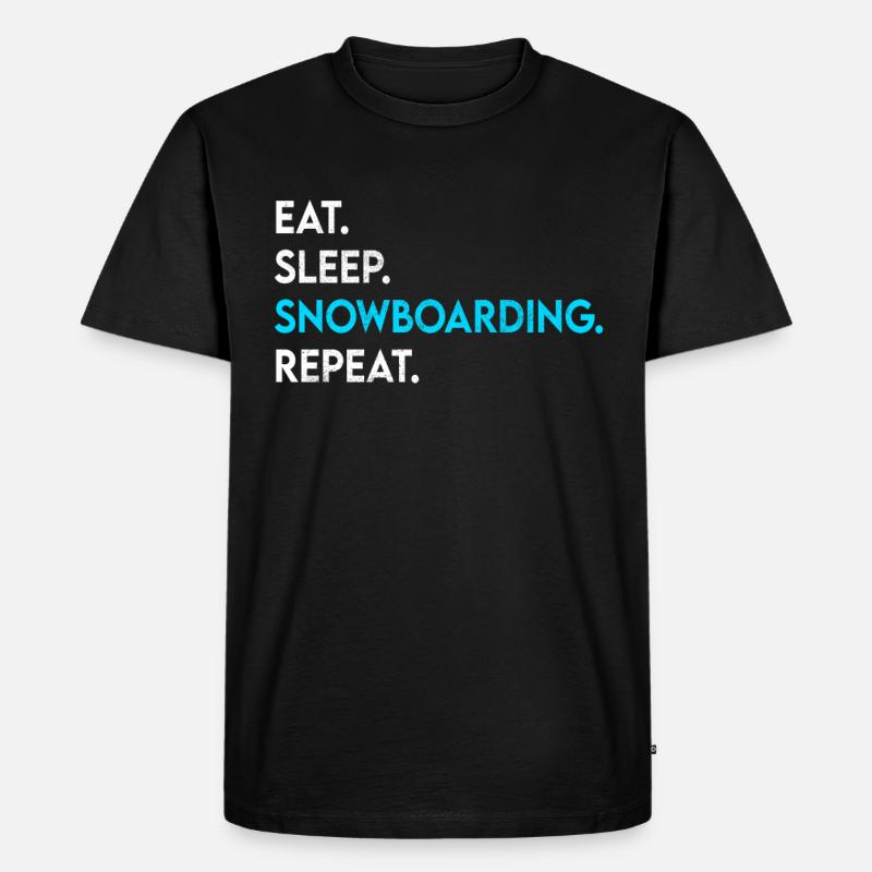 eat sleep snowboarding repeat - Männer Premium Bio T-Shirt - Schwarz