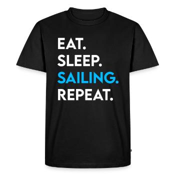 manger le sommeil voile répéter - T-shirt Premium bio Homme - noir - Devant - Nico (187cm)