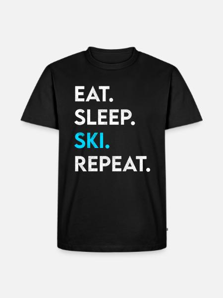eat sleep ski repeat - Men's Premium Organic T-Shirt - black