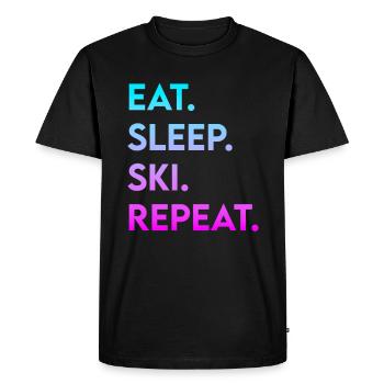 eat sleep ski repeat - Men's Premium Organic T-Shirt - black - Front - Nico (187cm)