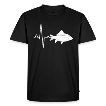 Fish Heartbeat - Men's Premium Organic T-Shirt - black - Front - Nico (187cm)