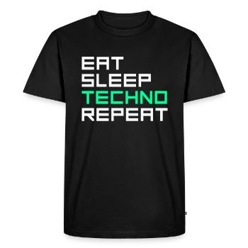 manger du sommeil techno répéter - T-shirt Premium bio Homme - noir - Devant - Nico (187cm)