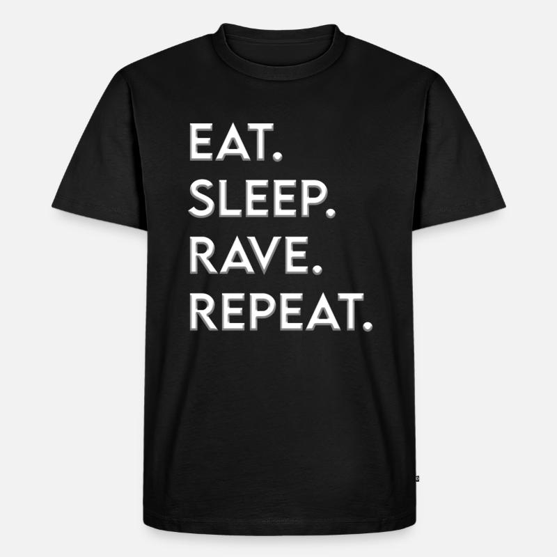 eat sleep rave repeat - Männer Premium Bio T-Shirt - Schwarz