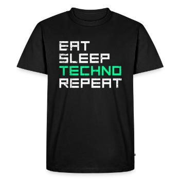 manger du sommeil techno répéter - T-shirt Premium bio Homme - noir - Devant - Nico (187cm)