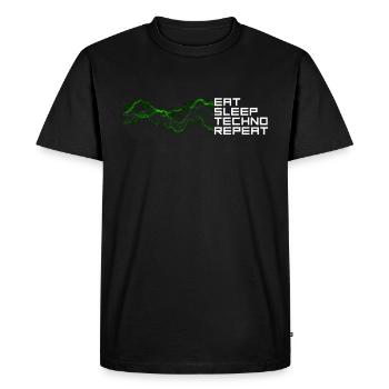 manger du sommeil techno répéter - T-shirt Premium bio Homme - noir - Devant - Nico (187cm)