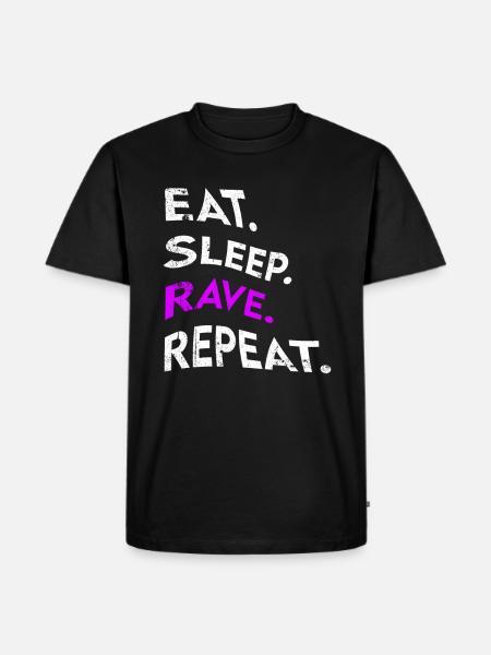 eat sleep rave repeat - Men's Premium Organic T-Shirt - black