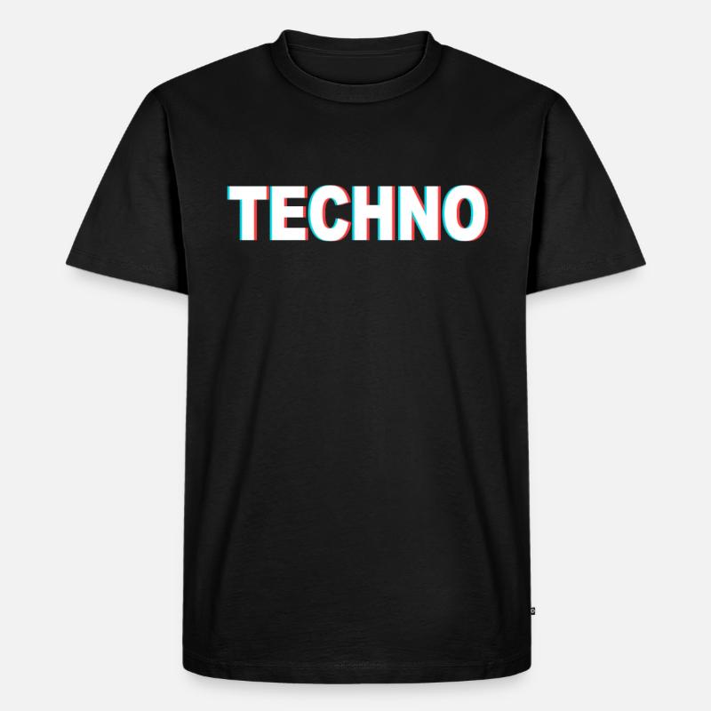 Techno - Männer Premium Bio T-Shirt - Schwarz