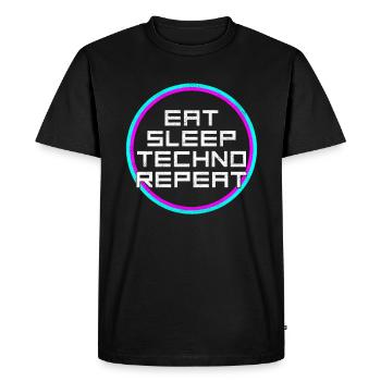 manger du sommeil techno répéter - T-shirt Premium bio Homme - noir - Devant - Nico (187cm)