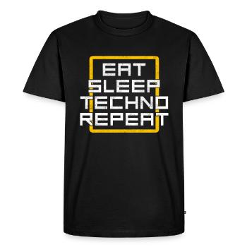 manger du sommeil techno répéter - T-shirt Premium bio Homme - noir - Devant - Nico (187cm)